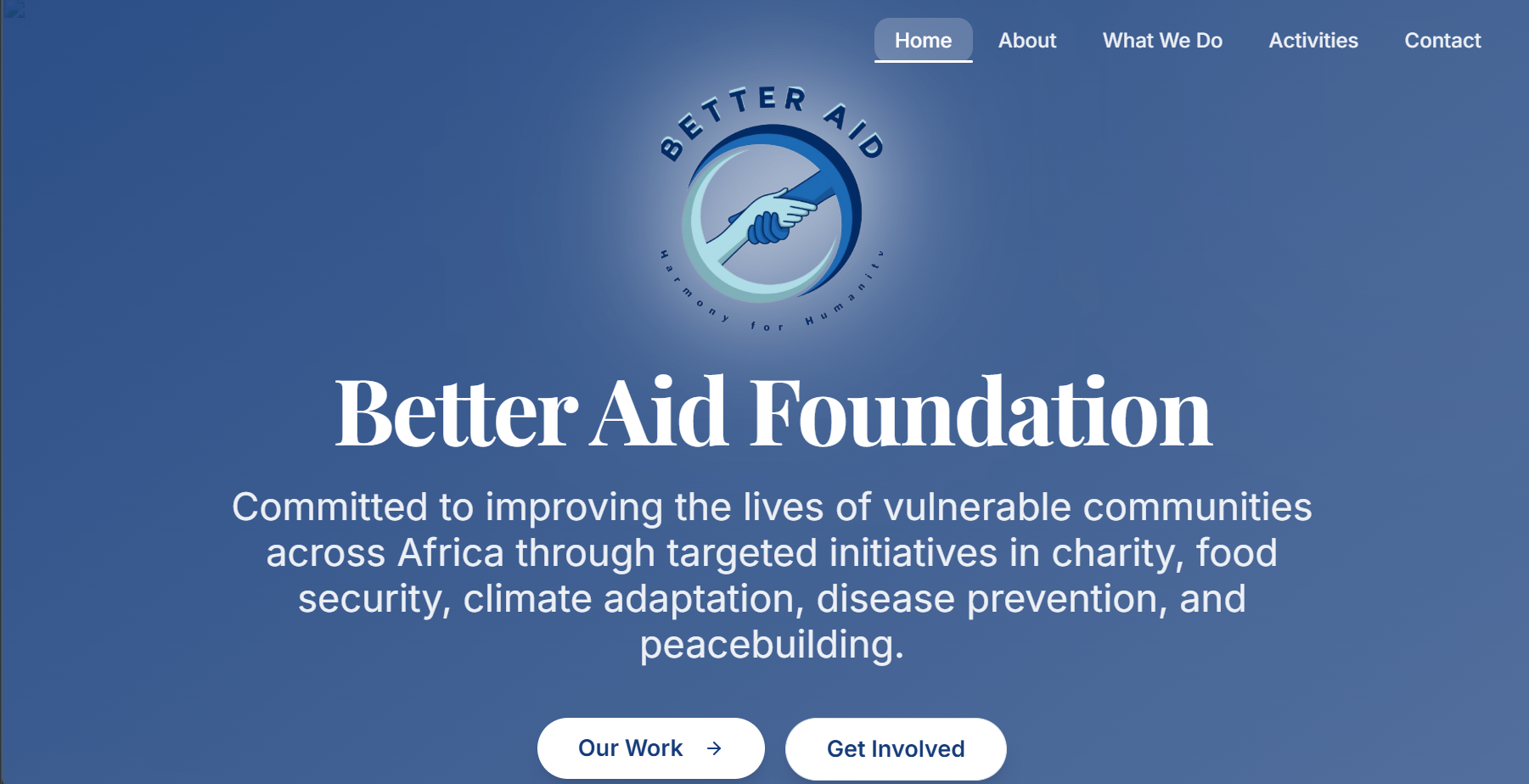 Better Aid Foundation Website